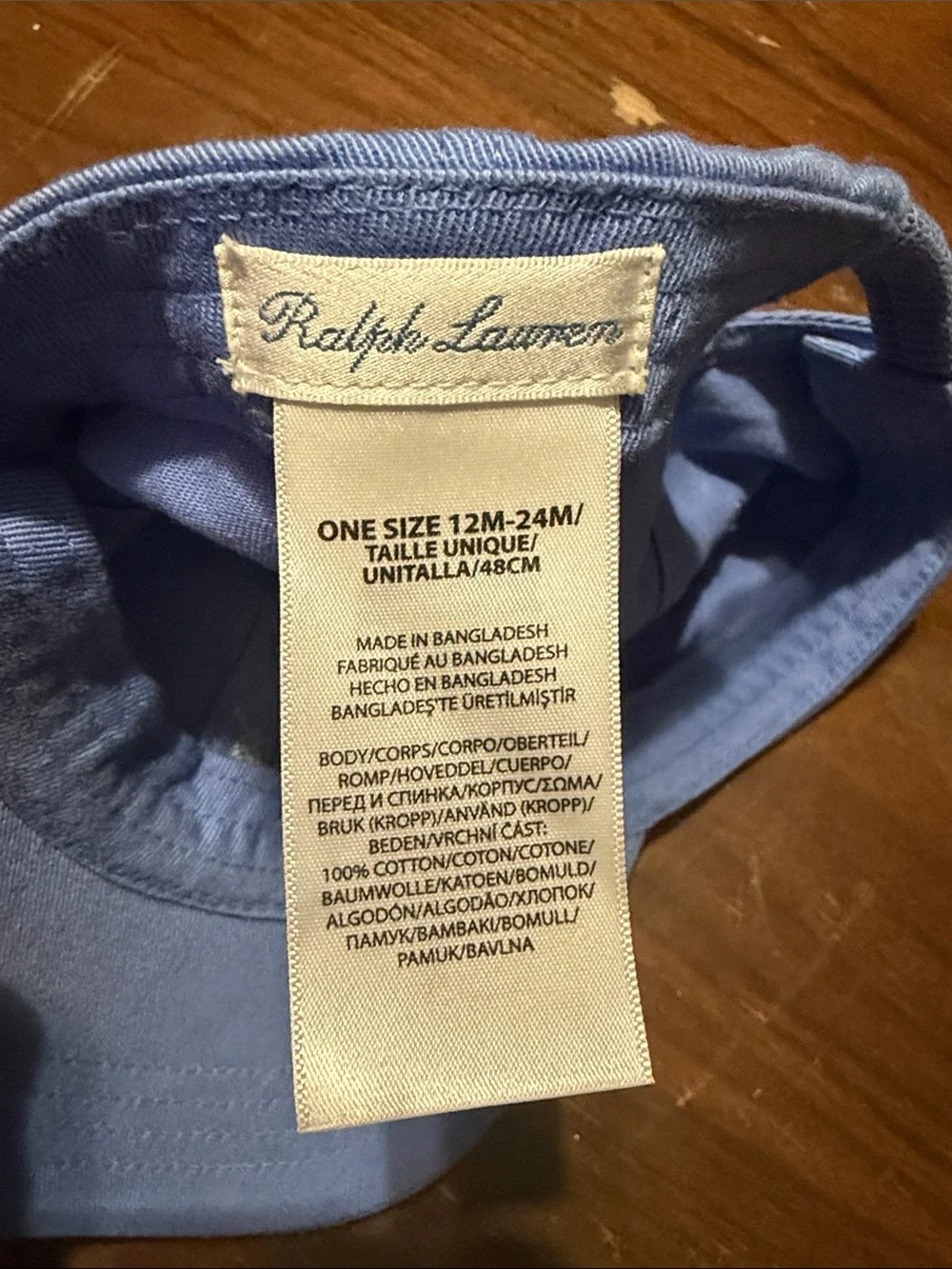 Ralph Lauren Light Blue Cap with Navy Script Label